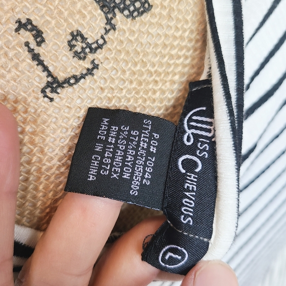 MISS CHIEVOUS black striped lace-up bell sleeve top - Picture 3 of 5